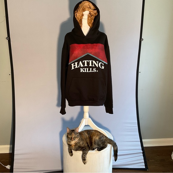 HATE KILLS CIGARETTE Y2K Streetwear Edgy Grunge Skater Counterculture Hoodie - Picture 10 of 12
